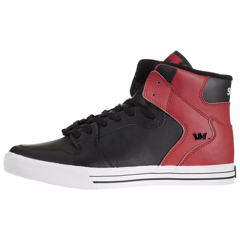 Buty Supra VAIDER - Sneakersy Wysokie Damskie - Czarne Bordowe (KGRV-52197)